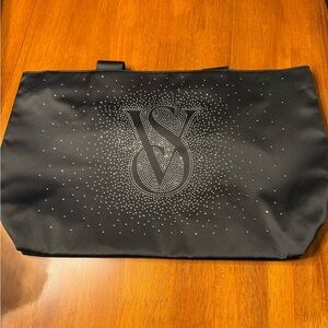 Victoria's Secret Black Tote Bag with Glossy Logo
